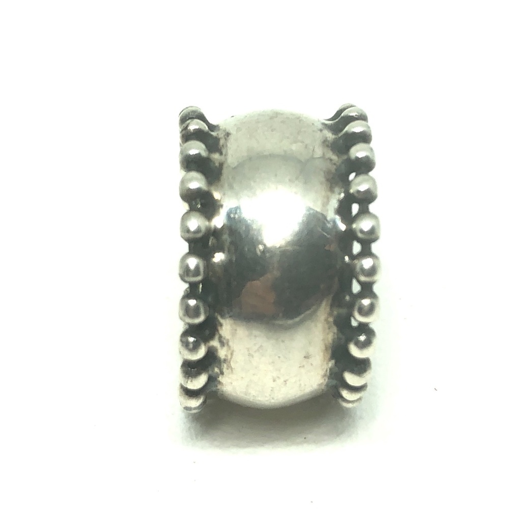 SOLD Vintage Sterling Southwestern Domed Beaded Band - Picture 3 of 8